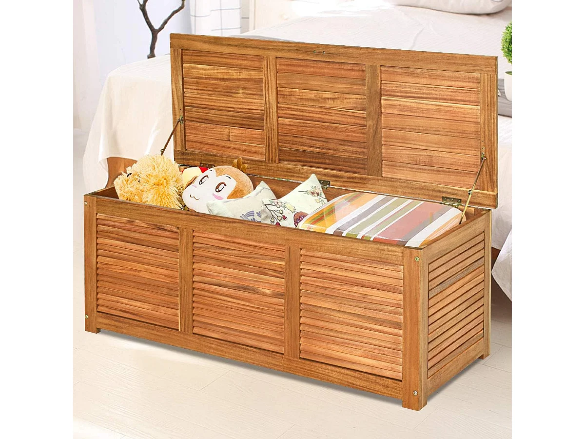 Tuinbox, acaciahout, opbergbox, kussenbox, tuinkist voor tuin, balkon, 120 x 45 x 45 cm