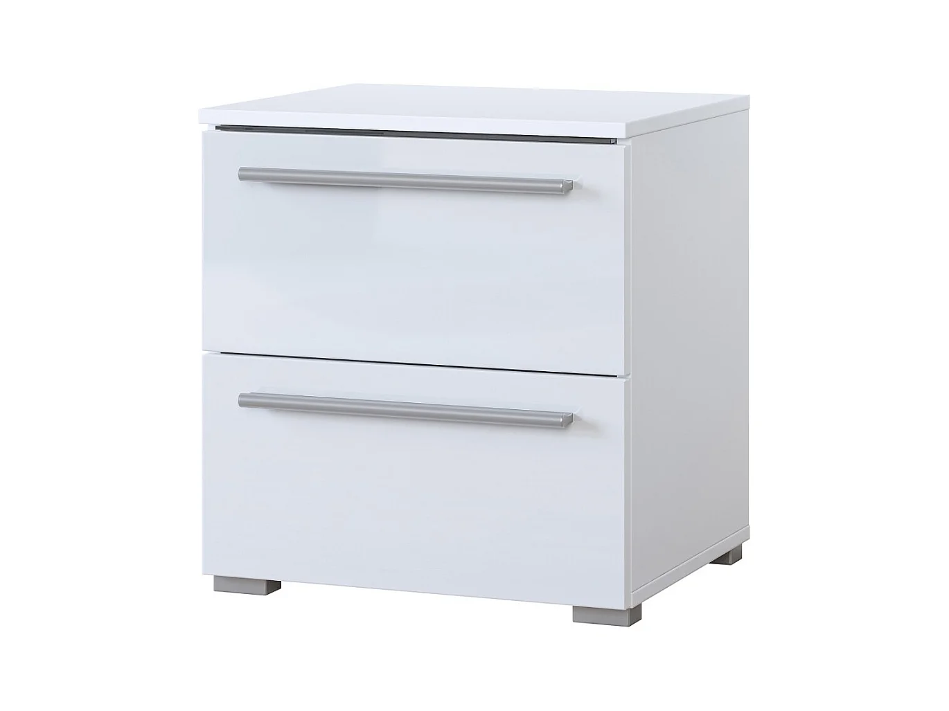 Table de chevet BOMBAY – Blanc – 2 tiroirs – Éclairage LED multicolore – Design moderne