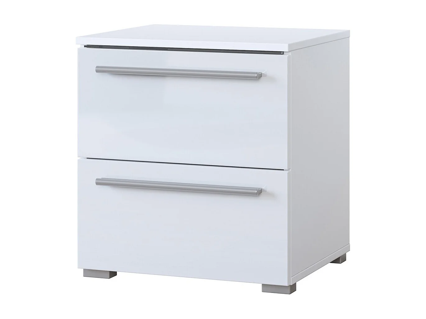 Table de chevet BOMBAY – Blanc – 2 tiroirs – Éclairage LED multicolore – Design moderne