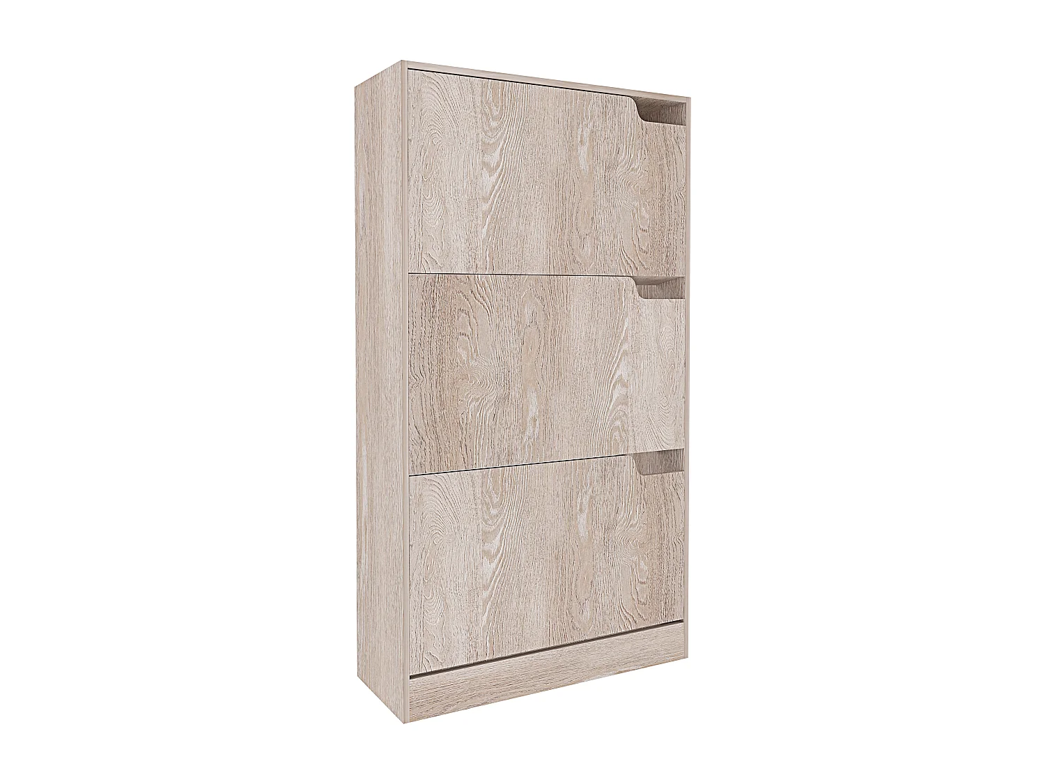 Scarpiera Portascarpe 3 Ante In Legno MDF Salvaspazio A Ribalta Maniglie A Scomparsa Per Ingresso Soggiorno Casa Camera 115x24x63 Cm Rovere