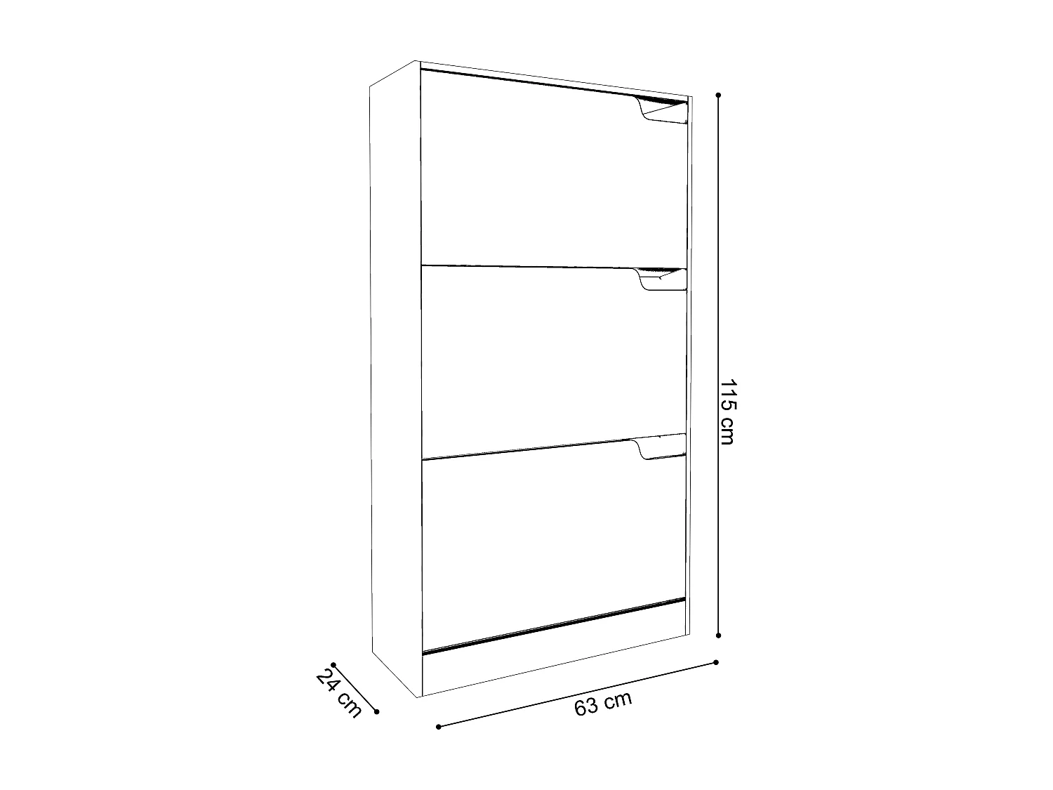 Scarpiera Portascarpe 3 Ante In Legno MDF Salvaspazio A Ribalta Maniglie A Scomparsa Per Ingresso Soggiorno Casa Camera 115x24x63 Cm Rovere