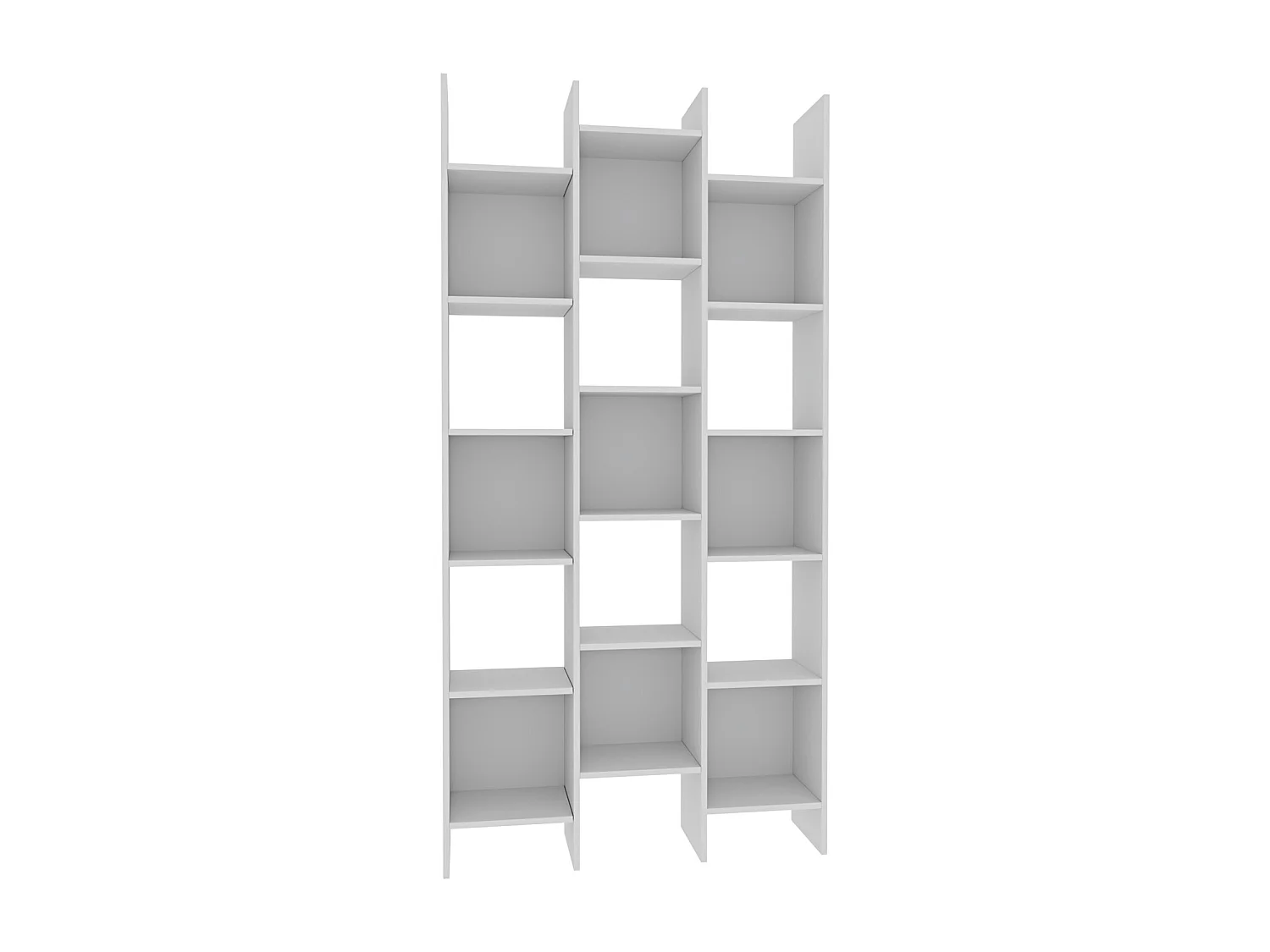 Libreria Marchina Design Cubico Scaffale Mensola Moderna Mobile per Libri con Ripiani per Soggiorno Salotto 192 x 96 x 25 cm Bianco Lucido