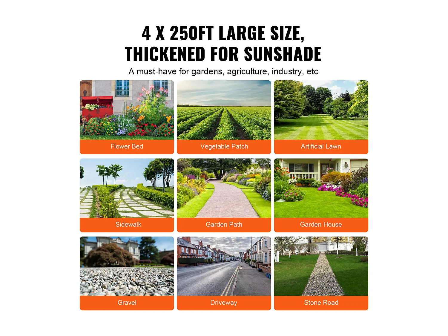 Toile de Paillage，SucceBuy Tissu paysager anti-mauvaises herbes robuste 1.2 x 76.2 m - Tapis de contrôle des mauvaises herbes tissé en PP