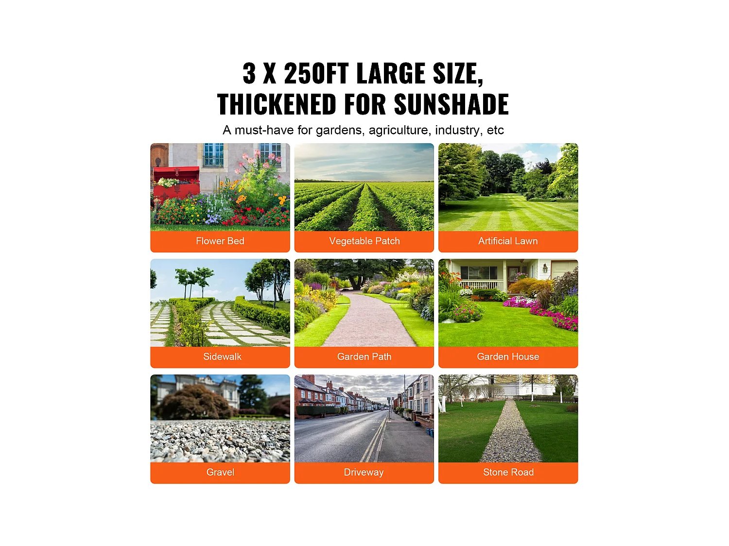 Tessuto anti-erbacce SucceBuy Tessuto per paesaggi 3*250FT Tappetino anti-erbacce in PP resistente