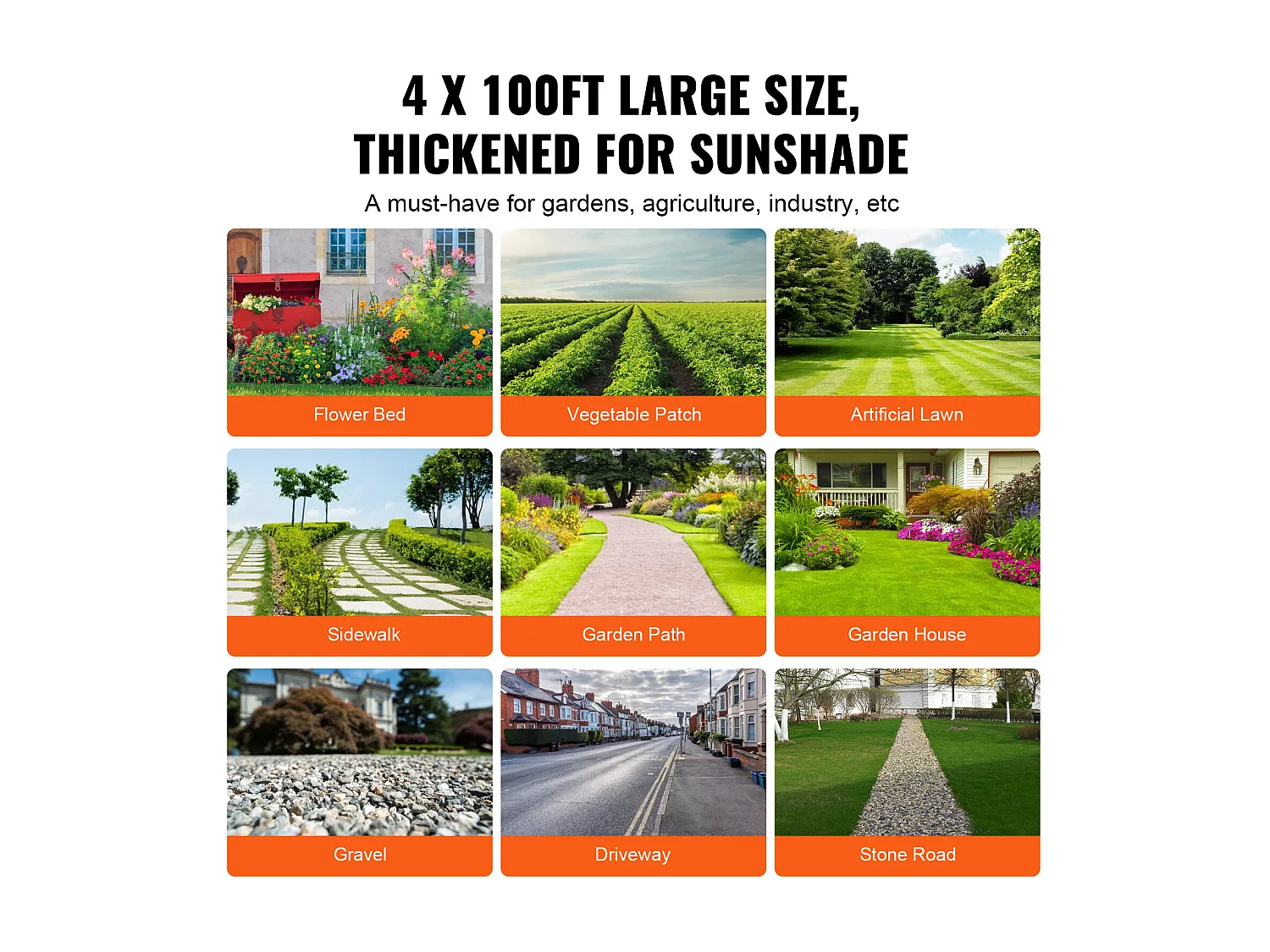 SucceBuy Onkruidbestrijdingsdoek 4 x 100 voet Zware Polypropyleen Geweven Tuinmat 110V