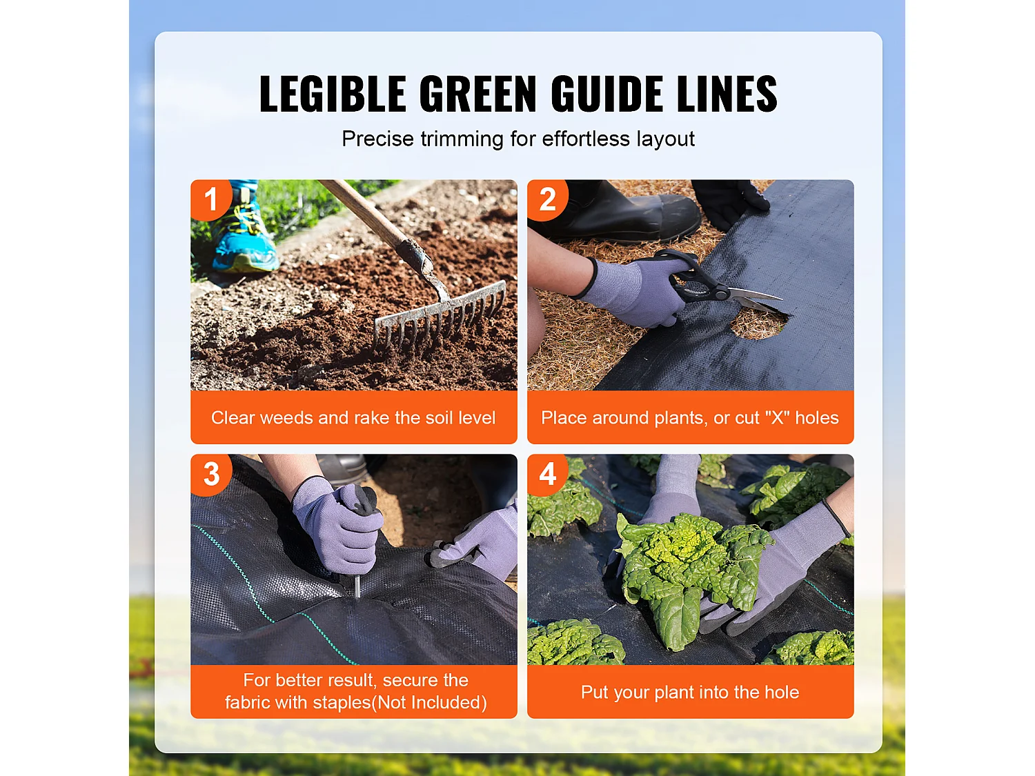 Toile de Paillage，SucceBuy Tissu de protection contre les mauvaises herbes 1.2 x 15 m Tapis de jardin tissé en polypropylène 110V très résistant