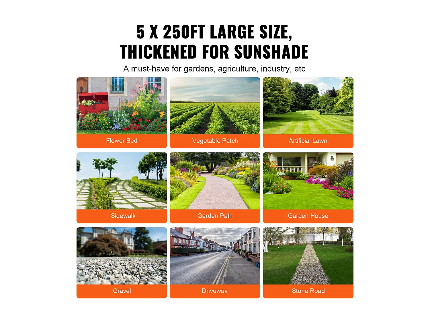 SucceBuy Onkruidbestrijdingsdoek Heavy Duty 5 x 250ft - Geweven PP Onkruidbestrijdingsmat