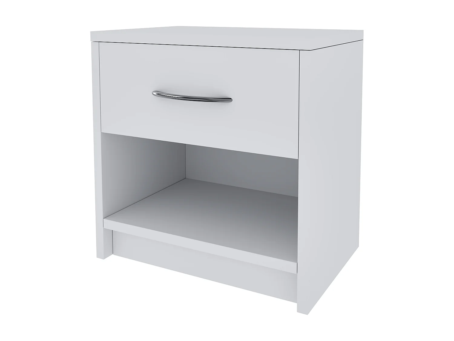 Comodino Con Cassetto E Vano Giorno Per Camera Da Letto Cameretta Ragazzi Studio Ingresso Comò Settimino Zona Notte 39 x 41 x 28 Cm Colore Bianco