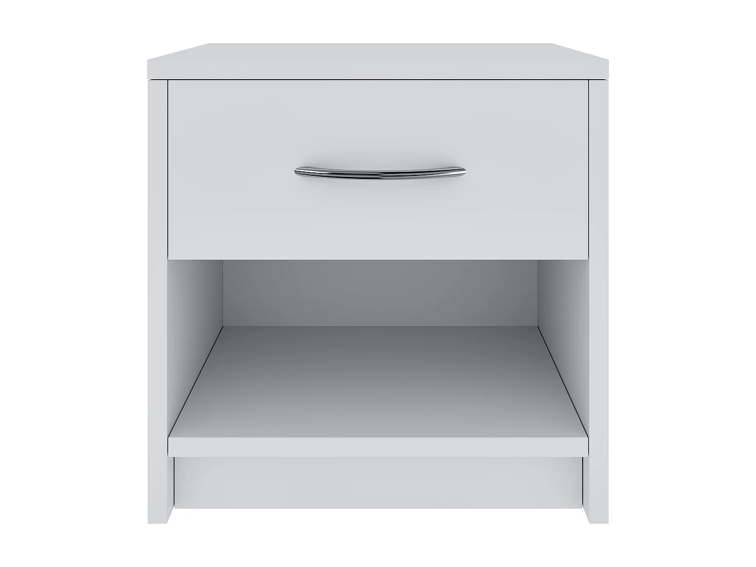 Comodino Con Cassetto E Vano Giorno Per Camera Da Letto Cameretta Ragazzi Studio Ingresso Comò Settimino Zona Notte 39 x 41 x 28 Cm Colore Bianco