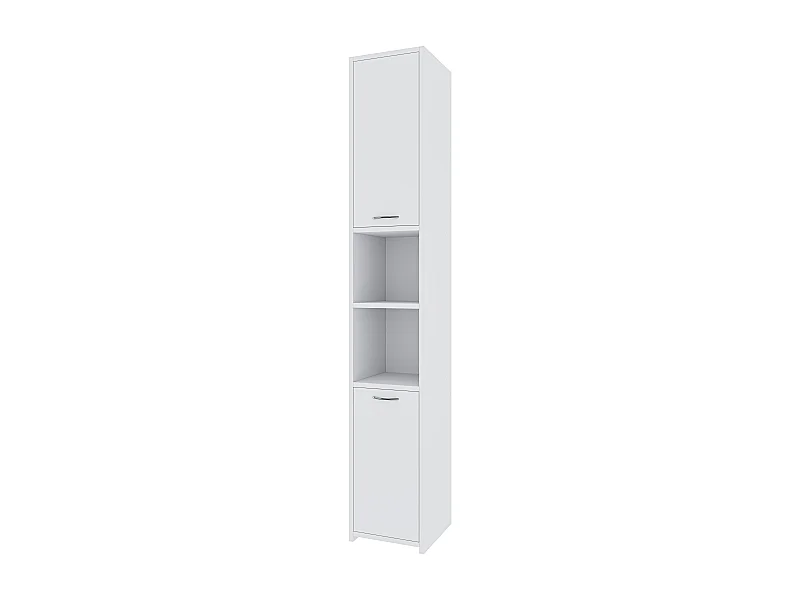 Armadio Armadietto Mobile Alto Bagno Multiuso Colonna 2 Ante 6 Ripiani Salvaspazio Mobiletto Asciugamani Ingresso Camera Letto 180x30x30 Cm Bianco