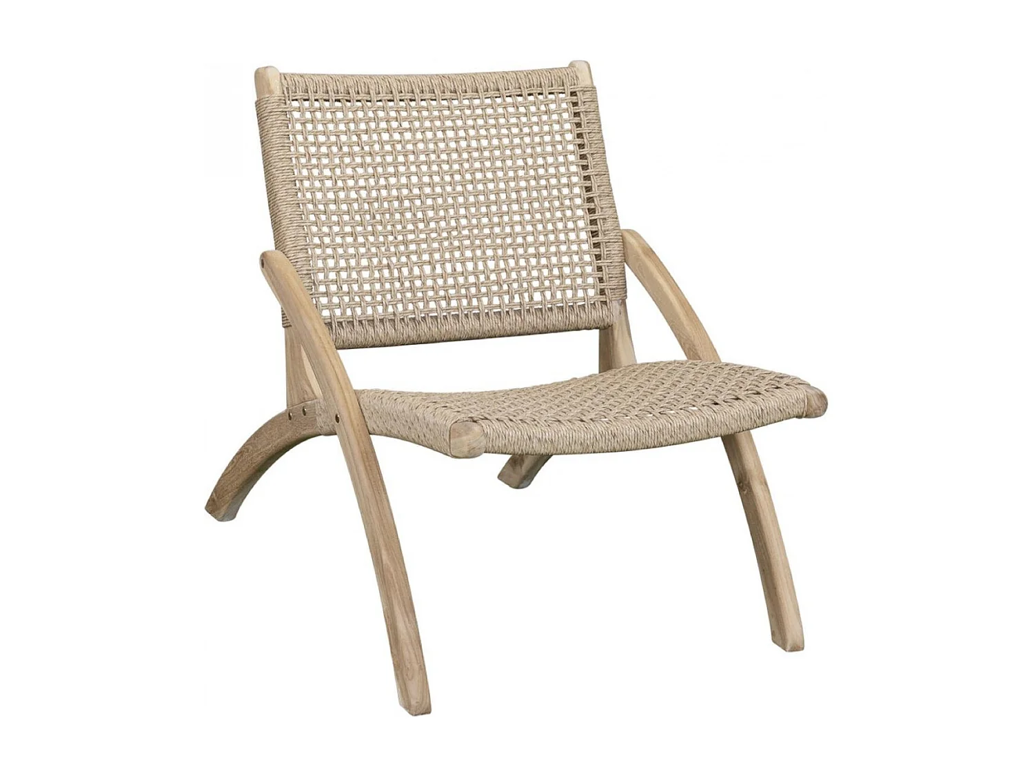 Fauteuil corde Bois Marron - Décoration d'Autrefois