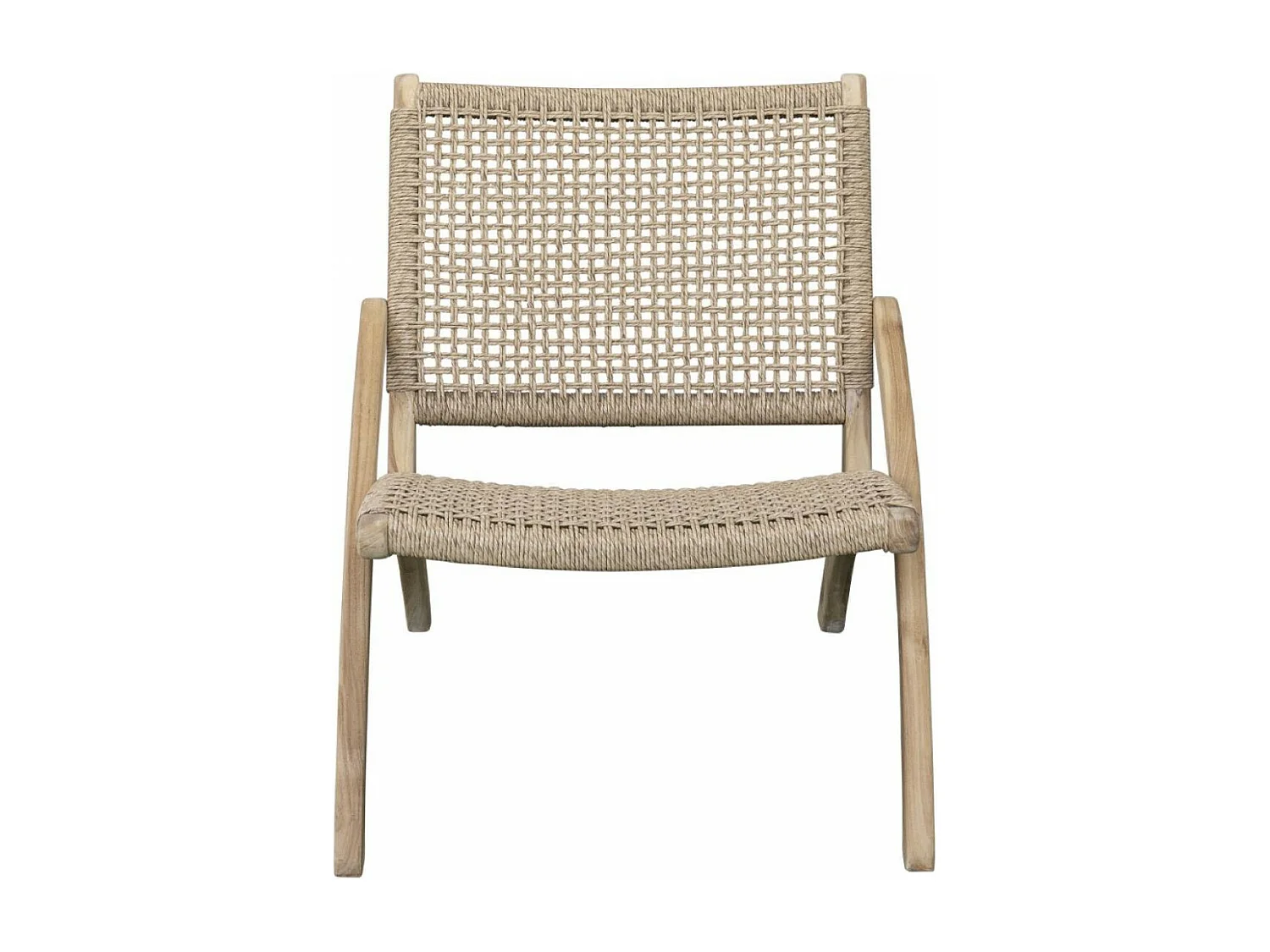 Fauteuil corde Bois Marron - Décoration d'Autrefois