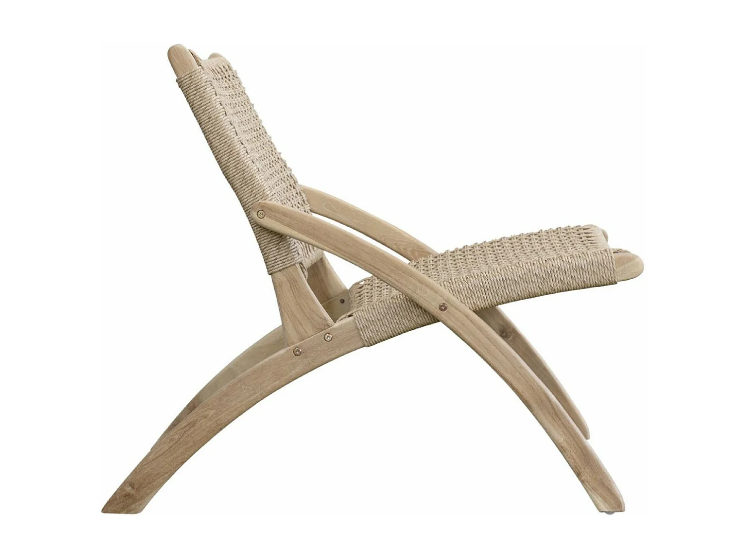 Fauteuil corde Bois Marron - Décoration d'Autrefois