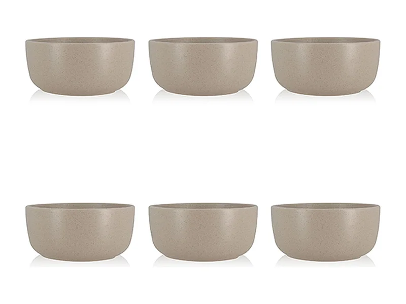 Novastyl - Lot 6 Assiettes Coupes Arita 15cm En Gres Gris