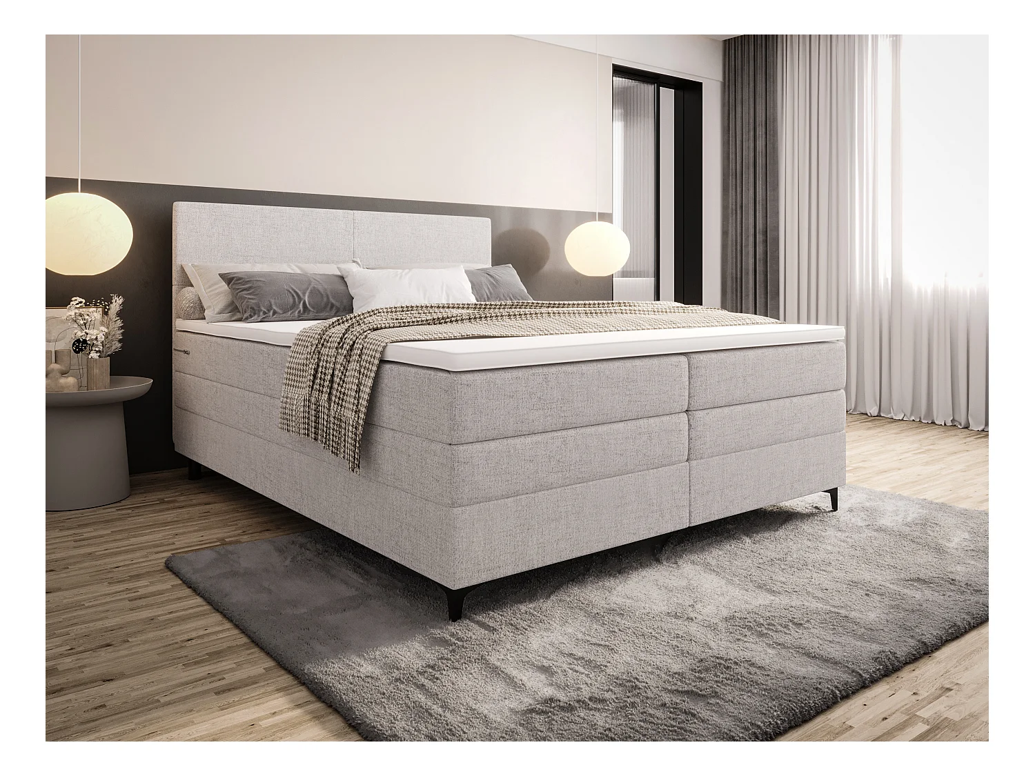 Boxspringbett LUKAS 140x200 Neve 80