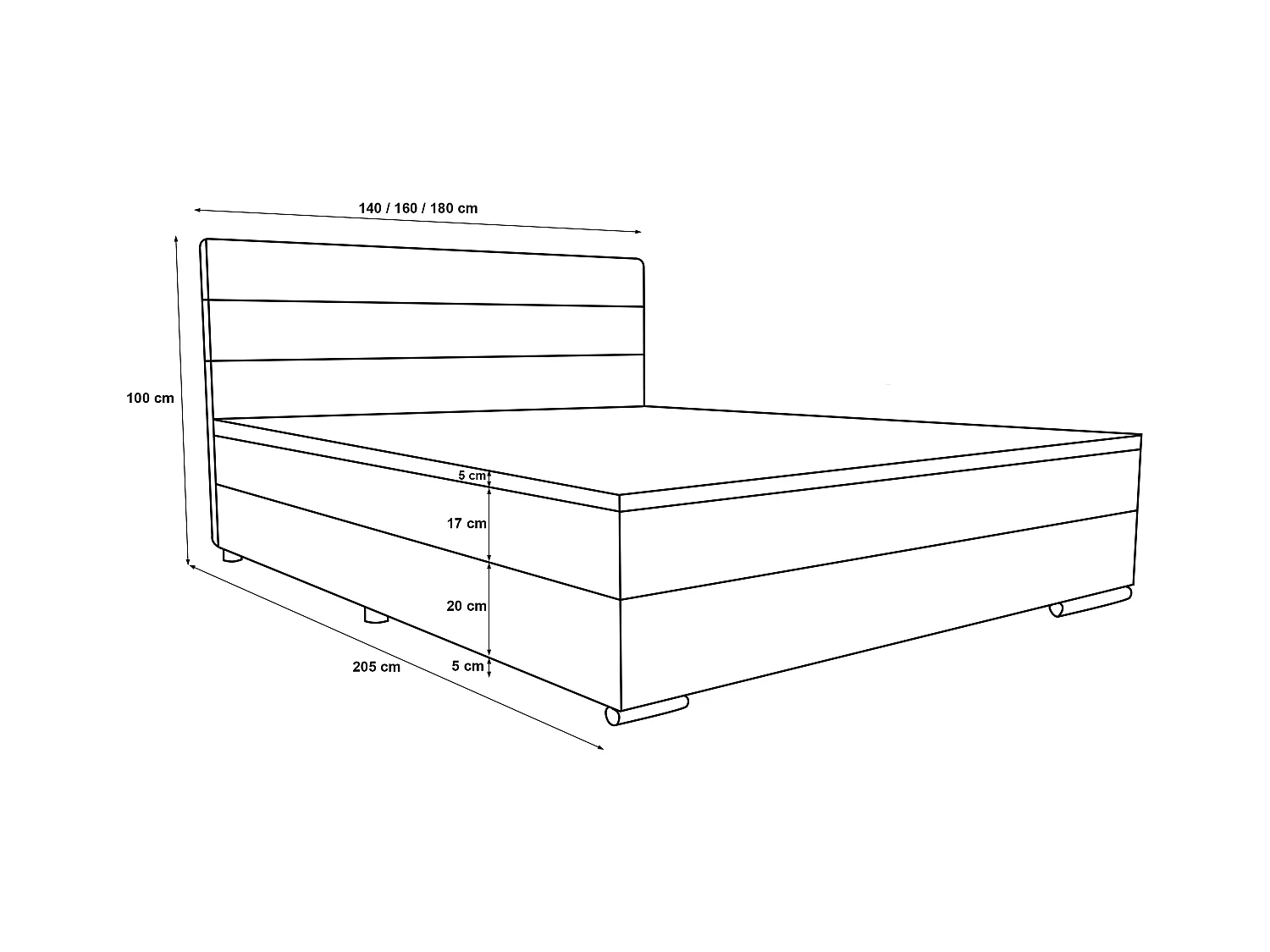 Boxspringbett SOLAR 180x200 MALMO New 83