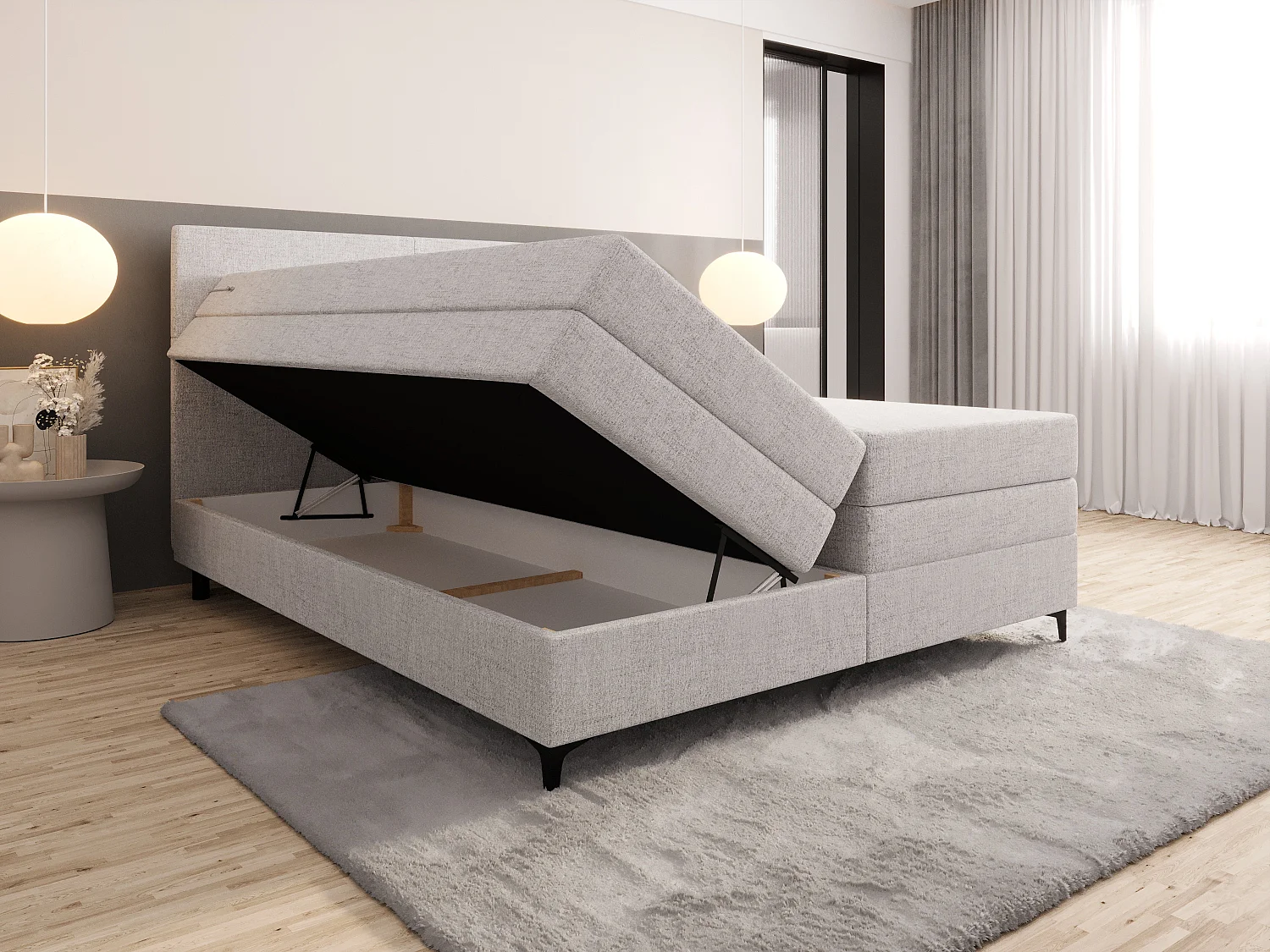 Łóżko kontynentalne LUKAS 180x200 Neve 02