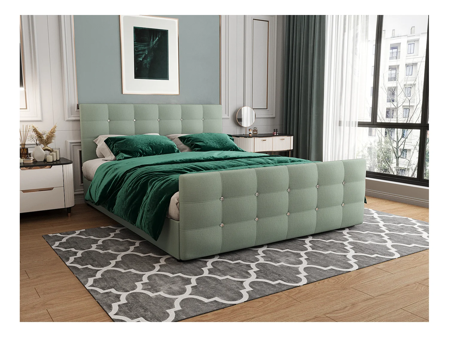 H3/Łóżko kontynentalne KLEO 200x200 Cosmic 16