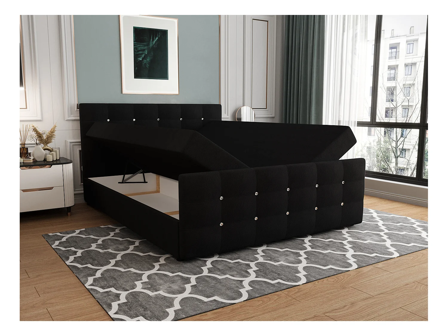 H3/Łóżko kontynentalne KLEO 200x200 Cosmic 100