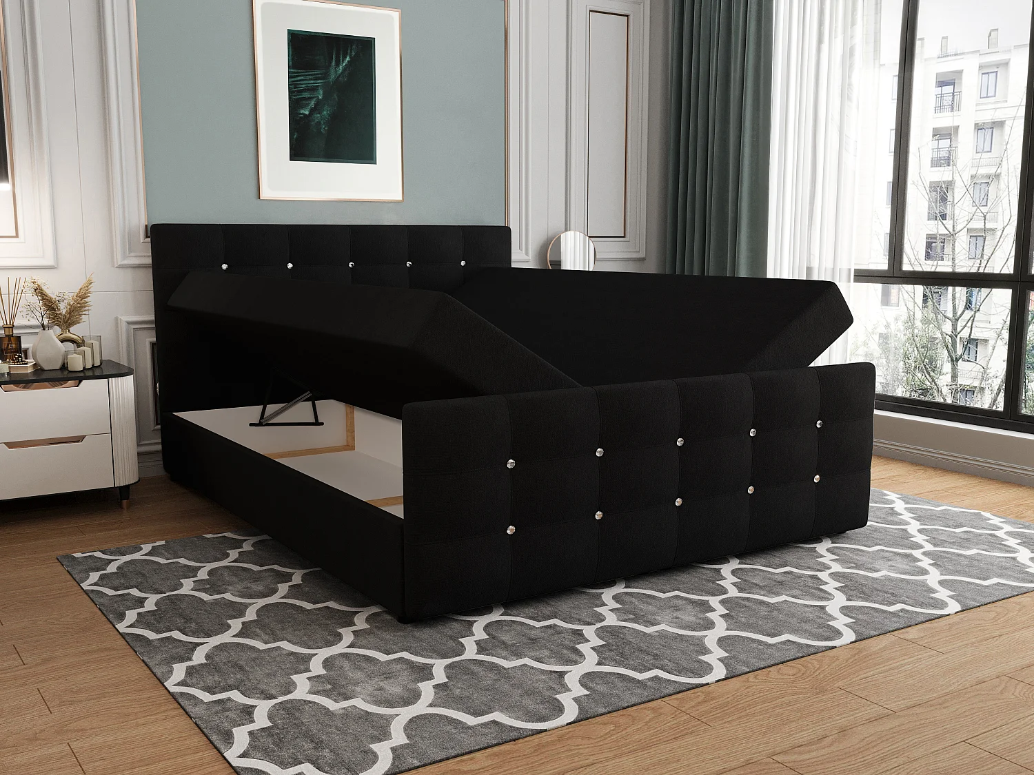 H3/Boxspringbett KLEO 200x200 Cosmic 100