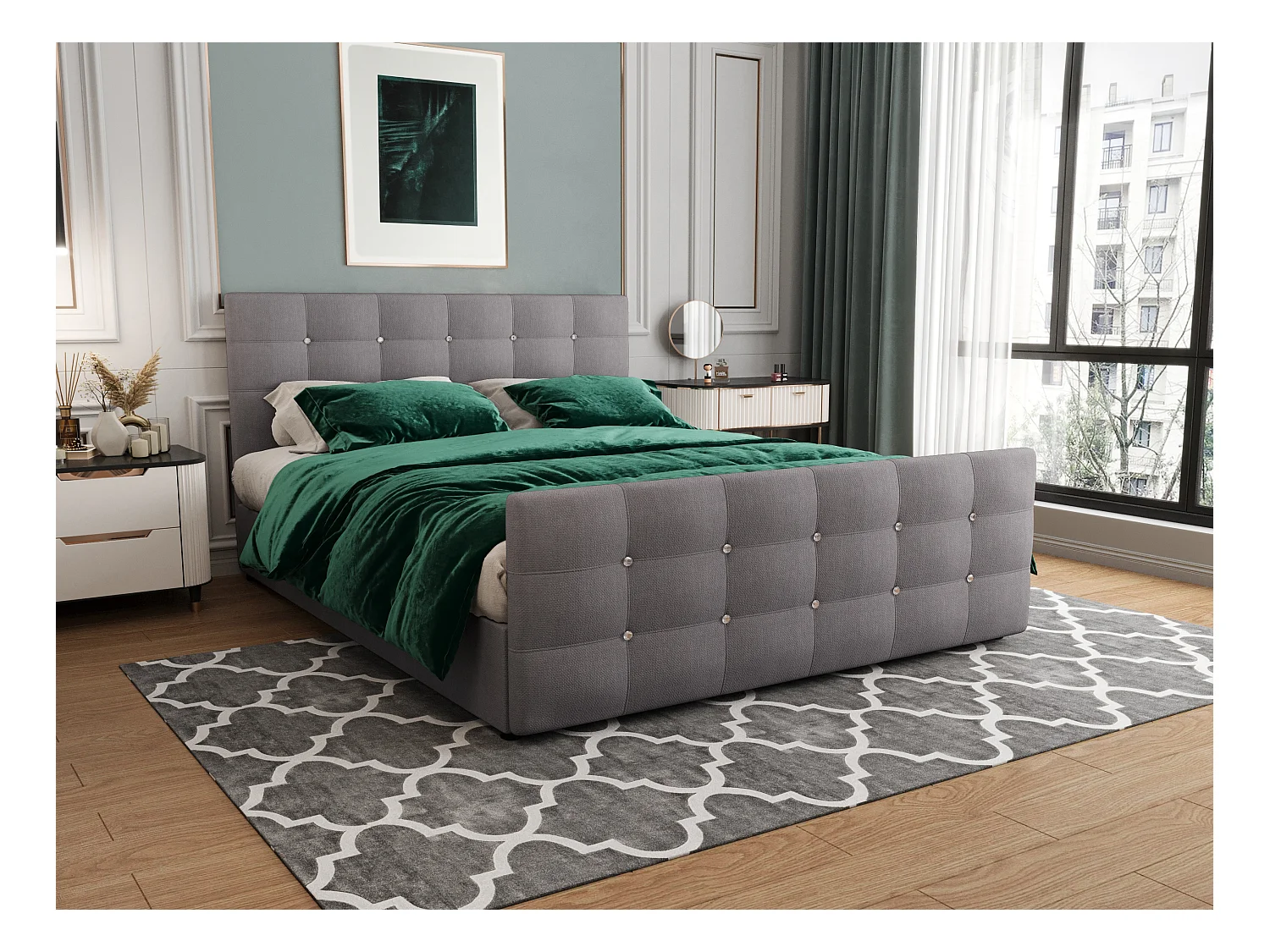 H3/Łóżko kontynentalne KLEO 200x200 Cosmic 160