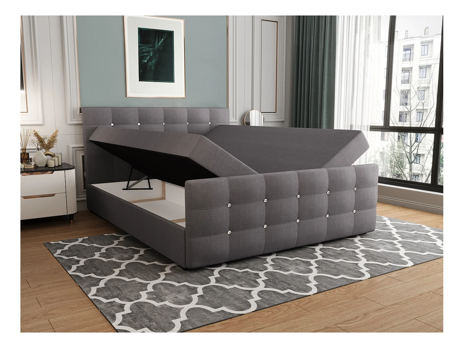 H3/Łóżko kontynentalne KLEO 200x200 Cosmic 160