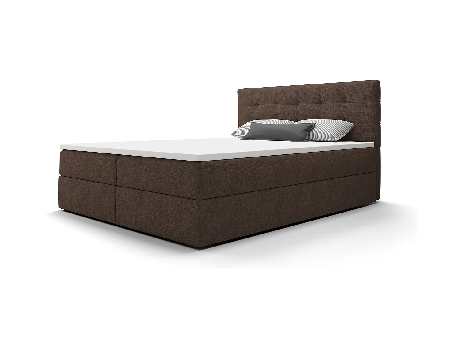 BEDANTE Łóżko kontynentalne Fado 2 180x200 Cosmic 800, ciemnobrązowy, pojemnik na pościel