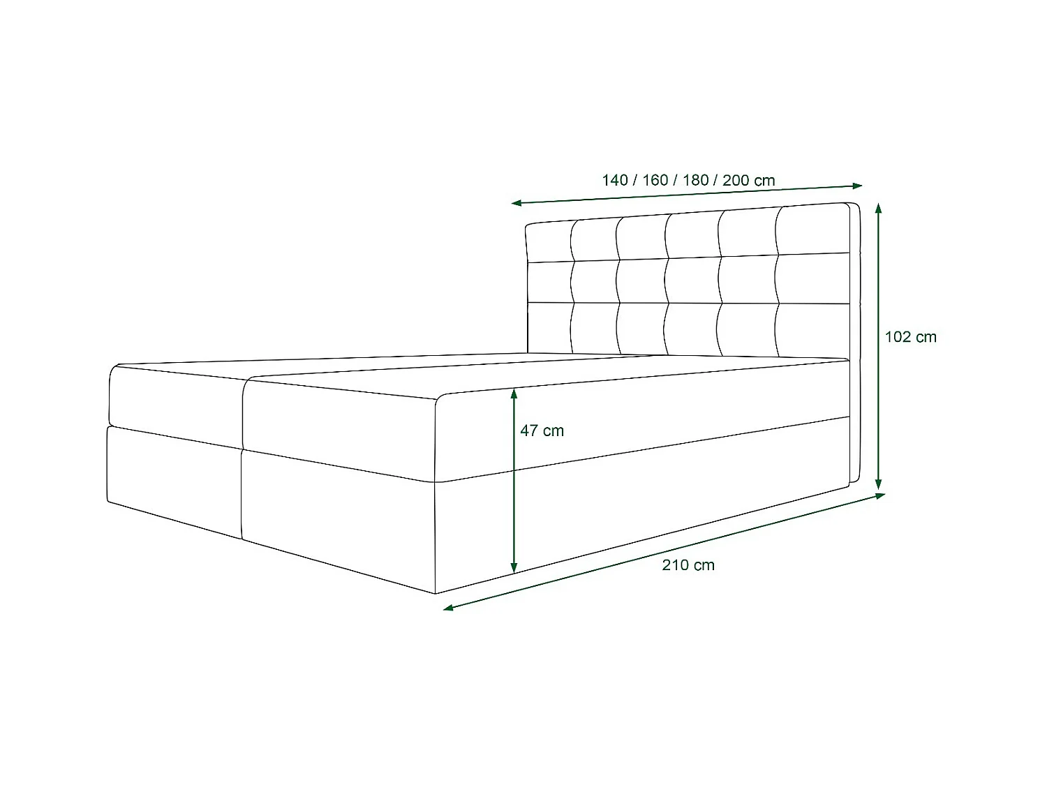 BEDANTE Boxspringbett FADO 11 180x200 Cosmic 160 Bettkasten, Ehebett, Hotelbett