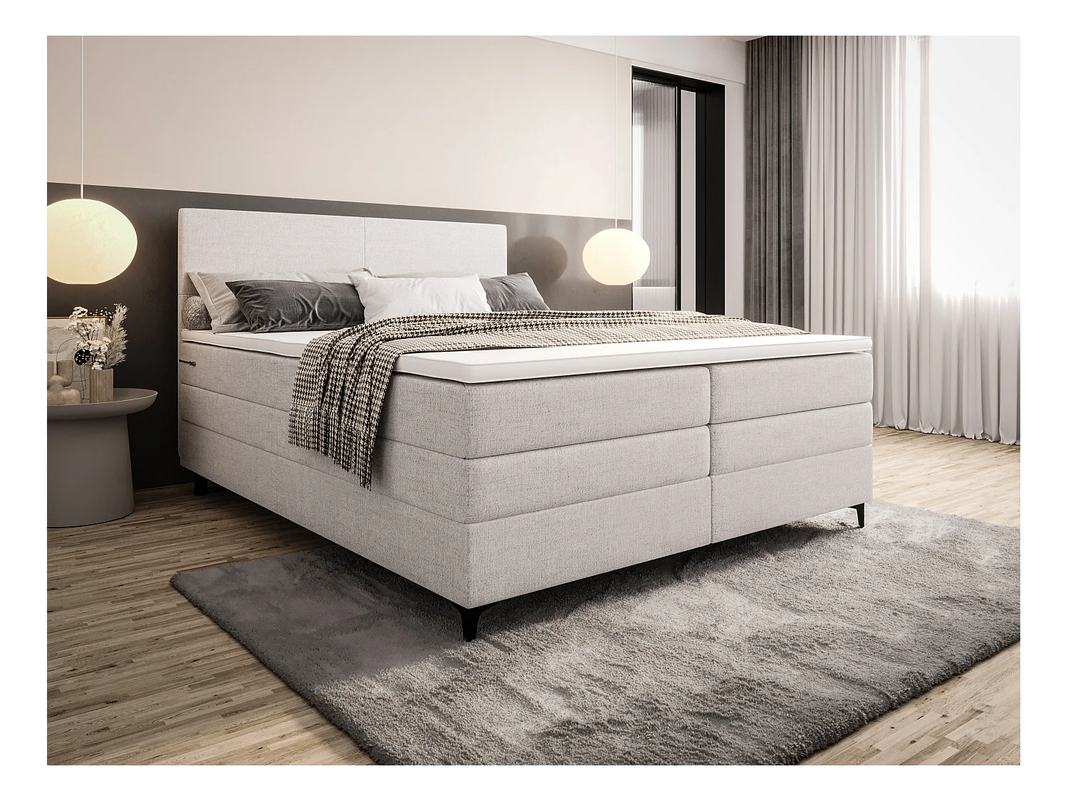 Boxspringbett LUKAS 160x200 Neve 02