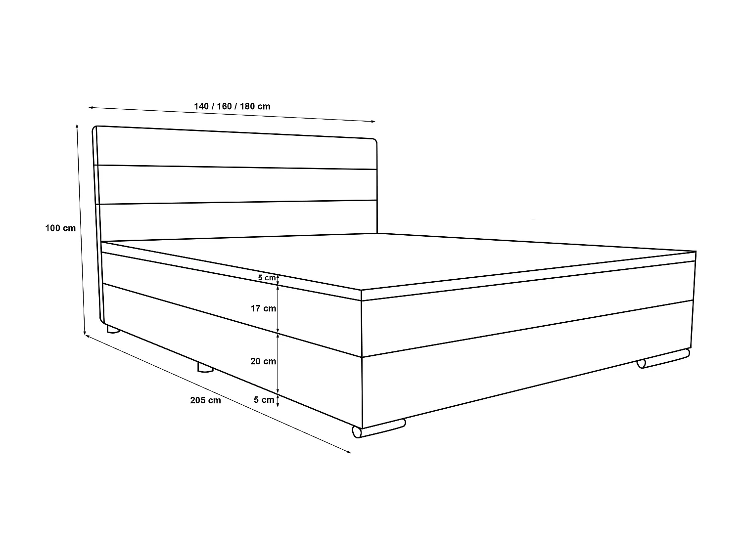 Boxspringbett SOLAR 180x200 MALMO New 95