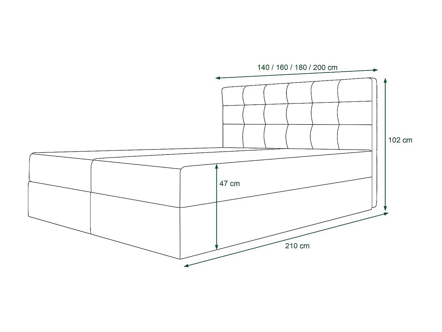 BEDANTE Boxspringbett FADO 11 180x200 Cosmic 16 Bettkasten, Ehebett, Hotelbett