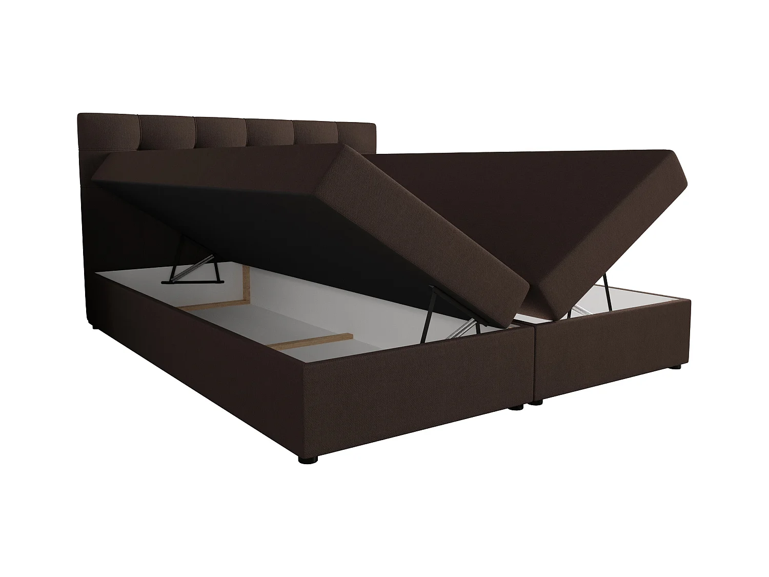 BEDANTE Łóżko kontynentalne Fado 2 140x200 Cosmic 800, ciemnobrązowy, pojemnik na pościel