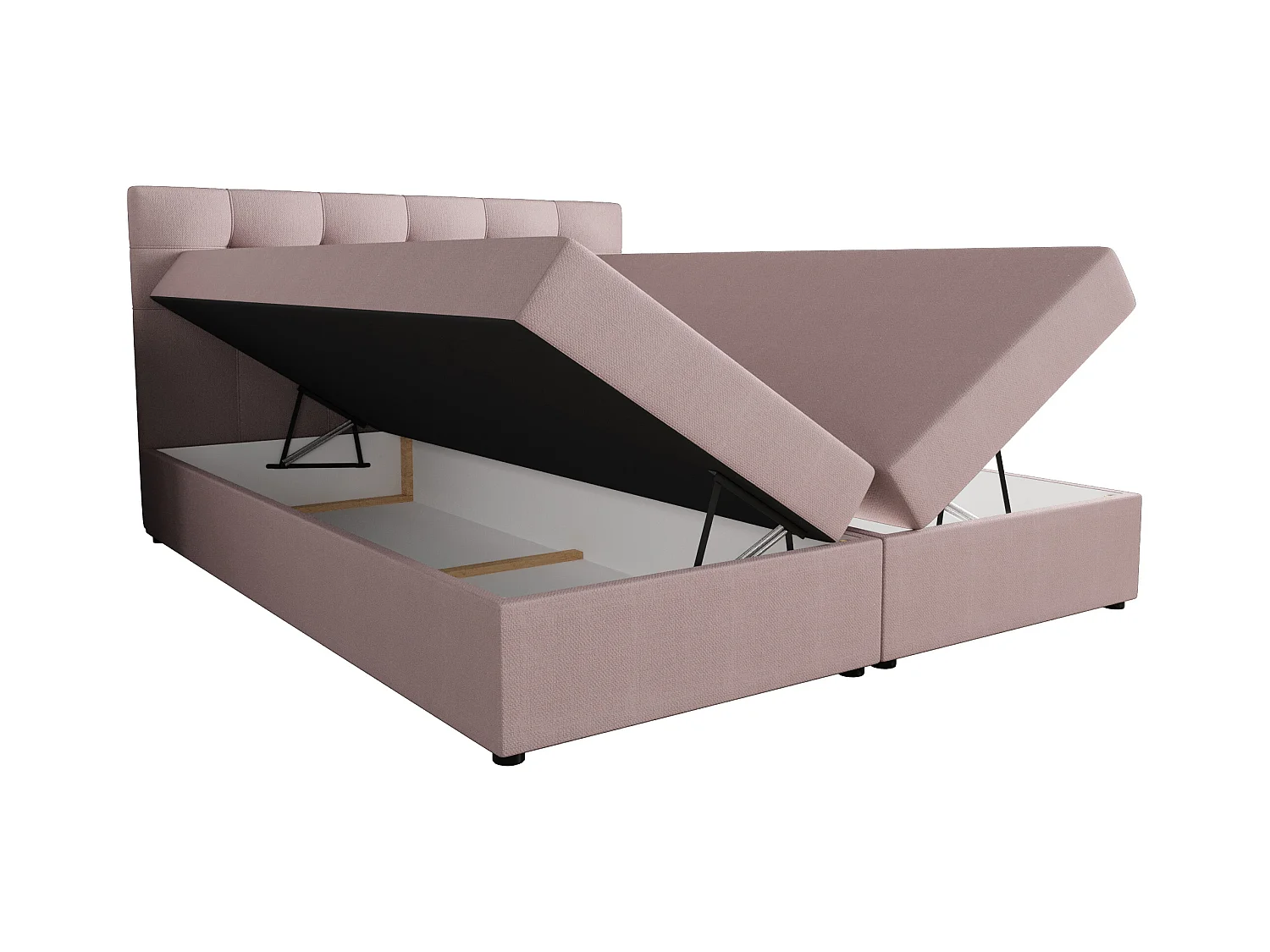 BEDANTE Łóżko kontynentalne Fado 2 200x200 Cosmic 14, różowy, pojemnik na pościel