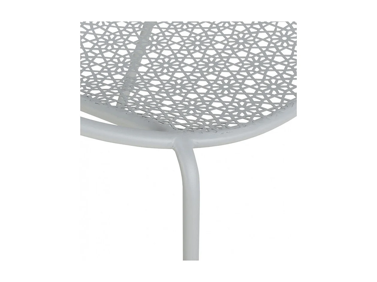 Lot de 2 fauteuils jardin motifs floraux métal gris - MARRAKECH 3349