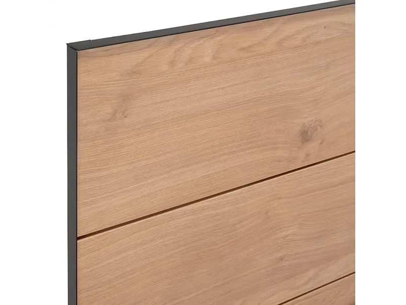 Lit 160 x 200 cm placage chêne avec tête de lit - PALO 1682