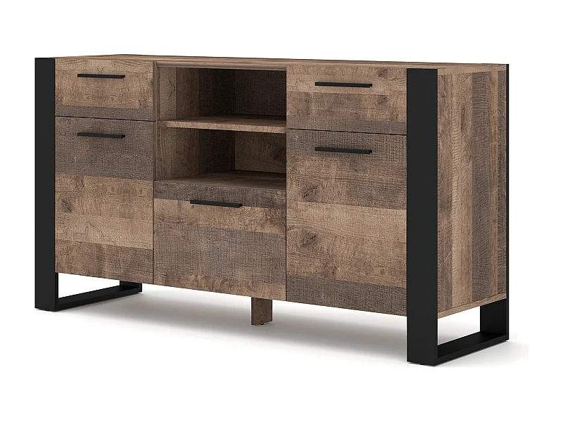 Credenza NUKA C 155 cm rovere grana su piedini