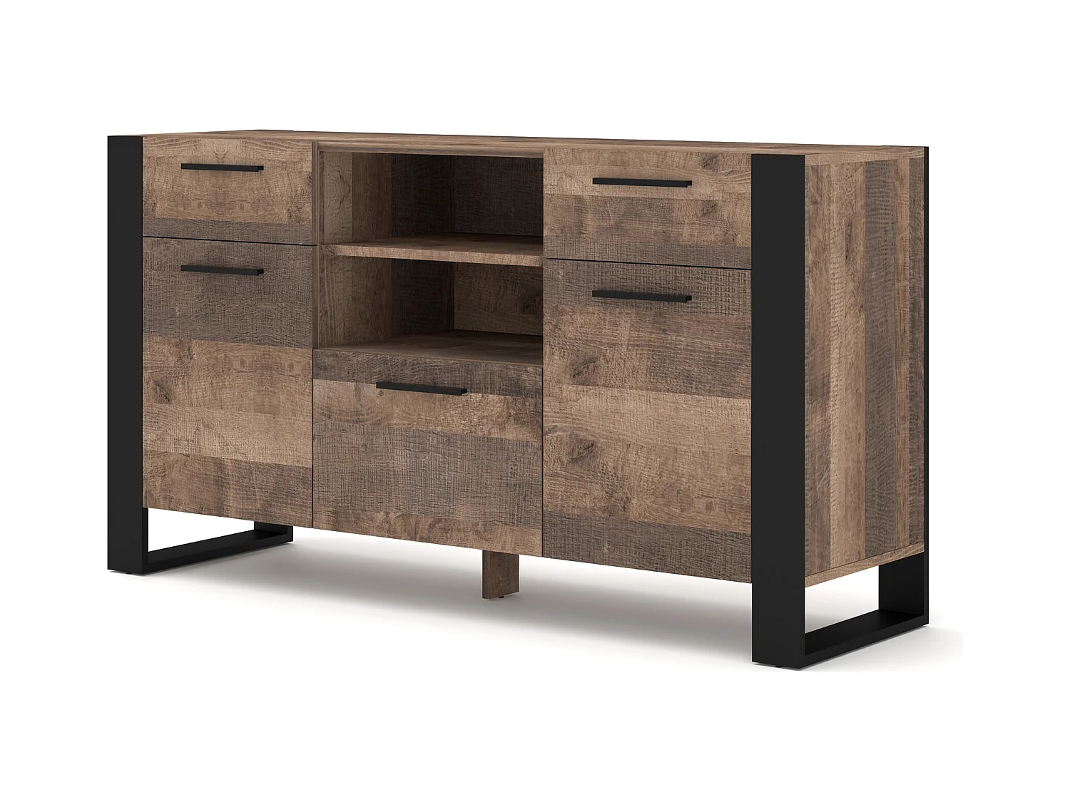 Credenza NUKA C 155 cm rovere grana su piedini