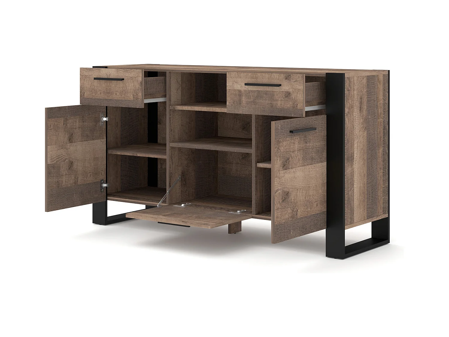 Credenza NUKA C 155 cm rovere grana su piedini