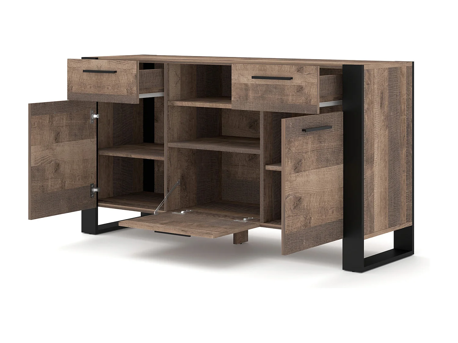 Dressoir NUKA C 155 cm in granage eiken