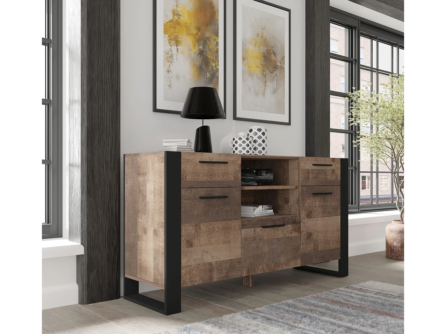 Dressoir NUKA C 155 cm in granage eiken