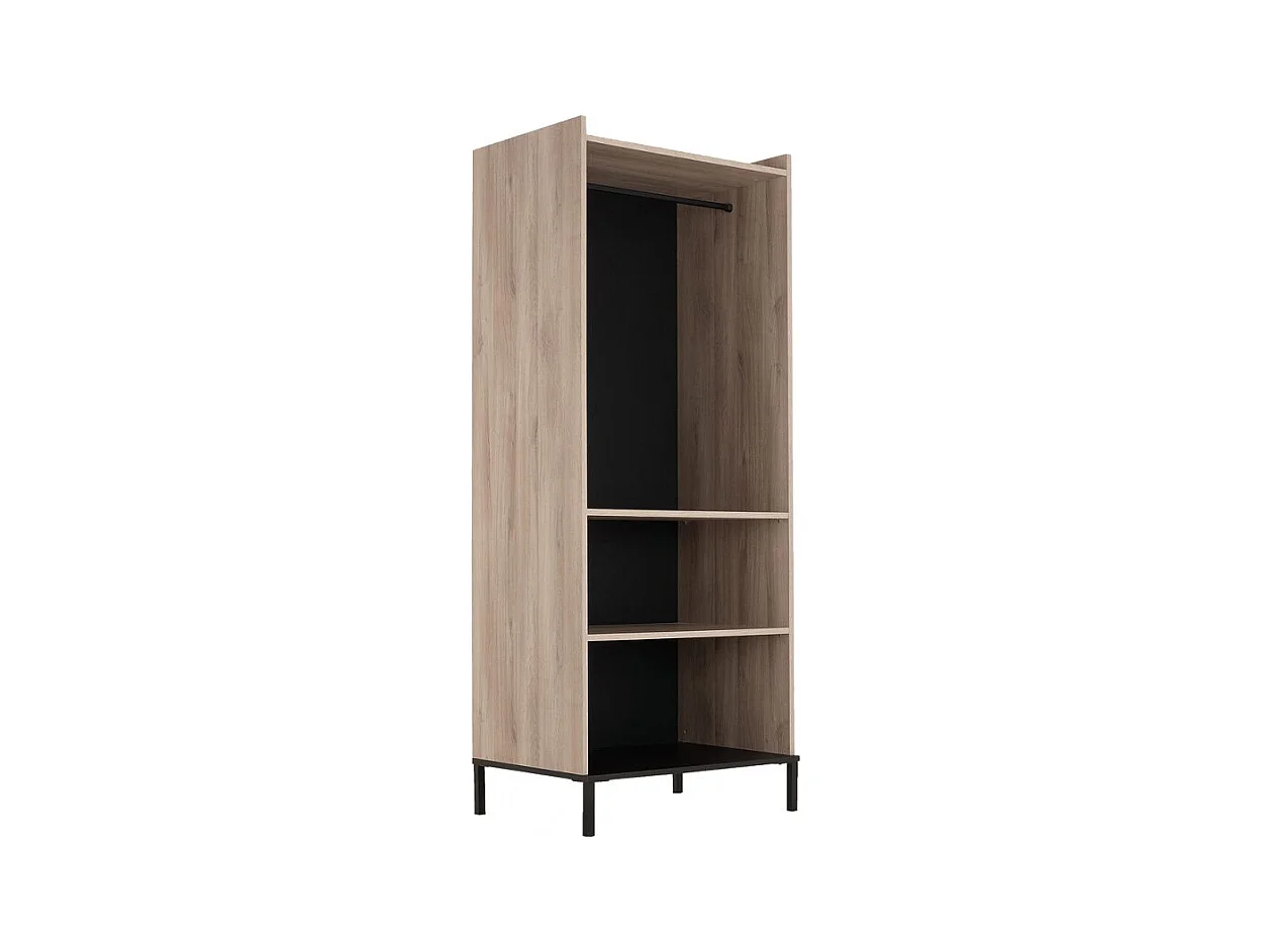 Colonne de rangement dressing décor chêne 200 x 80 cm - IMPERIO 5127