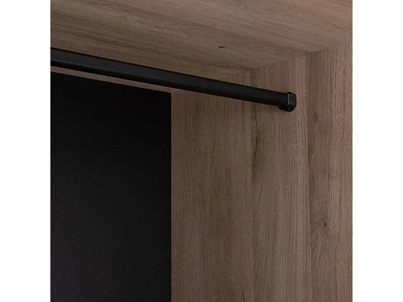 Colonne de rangement dressing décor chêne 200 x 80 cm - IMPERIO 5127