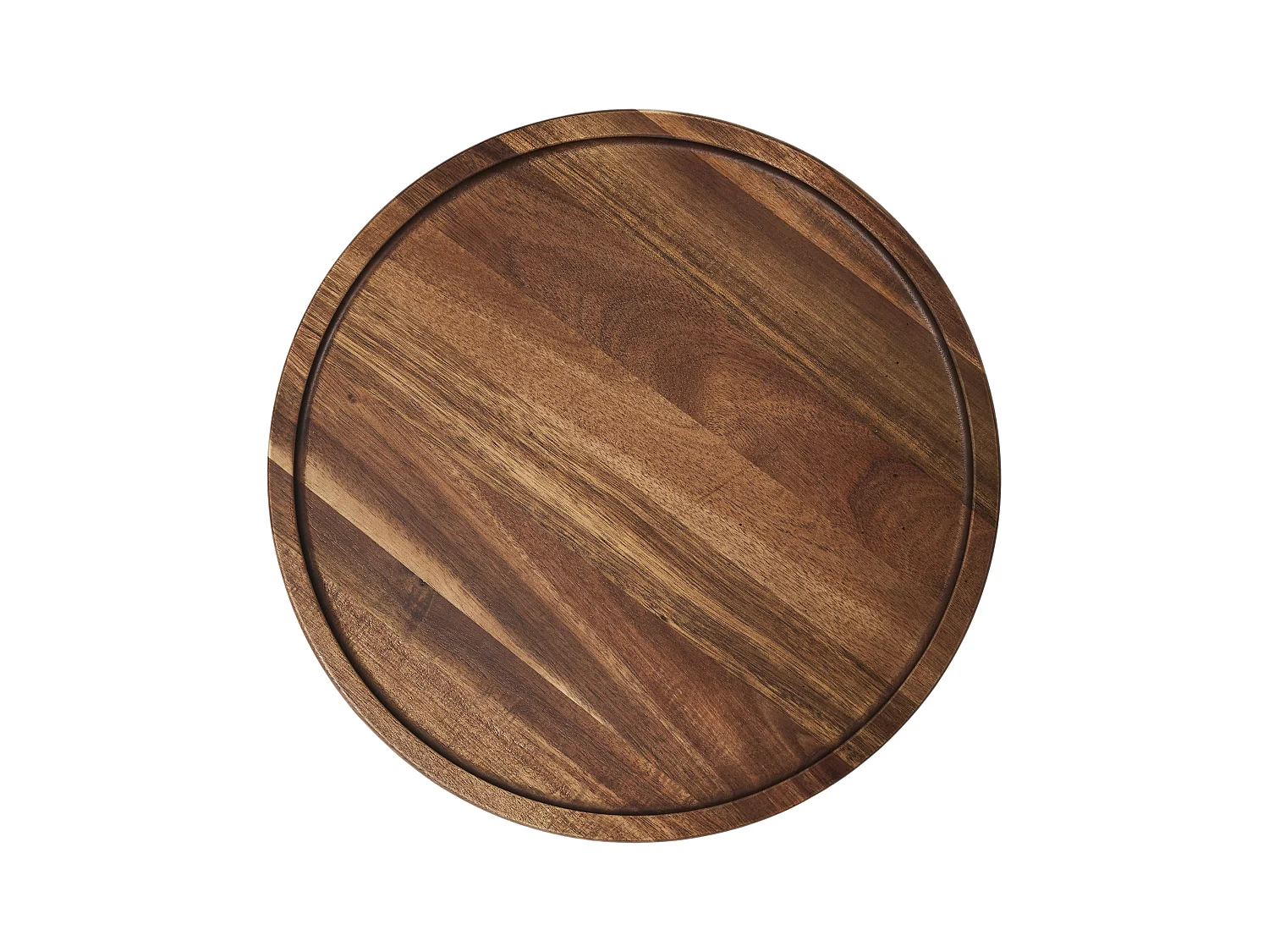 Table Gigogne Rond Acacia X2 Noir, Marron