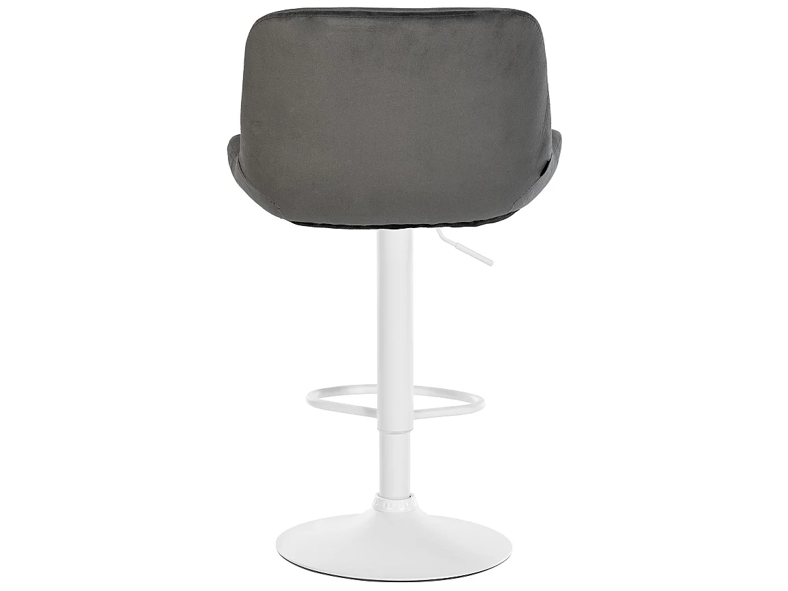 Lot de 2  Tabouret de bar - Velours - Gris foncé - Solon