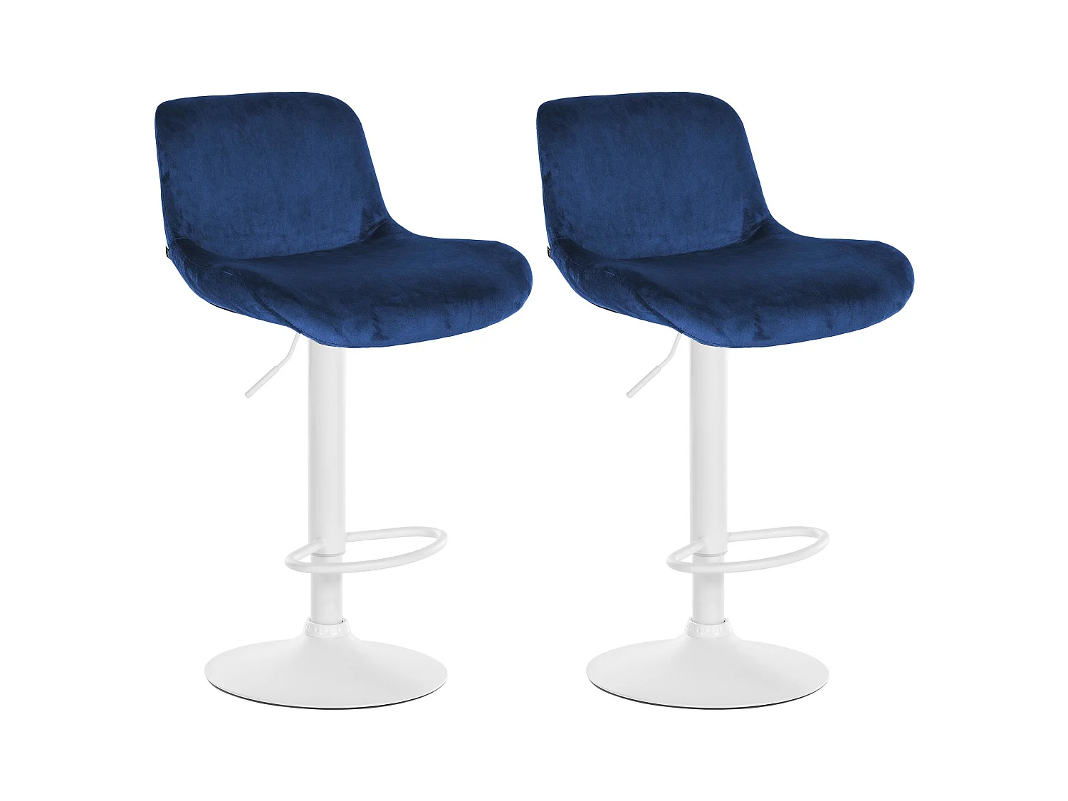 Lot de 2  Tabouret de bar - Velours - Bleu - Solon