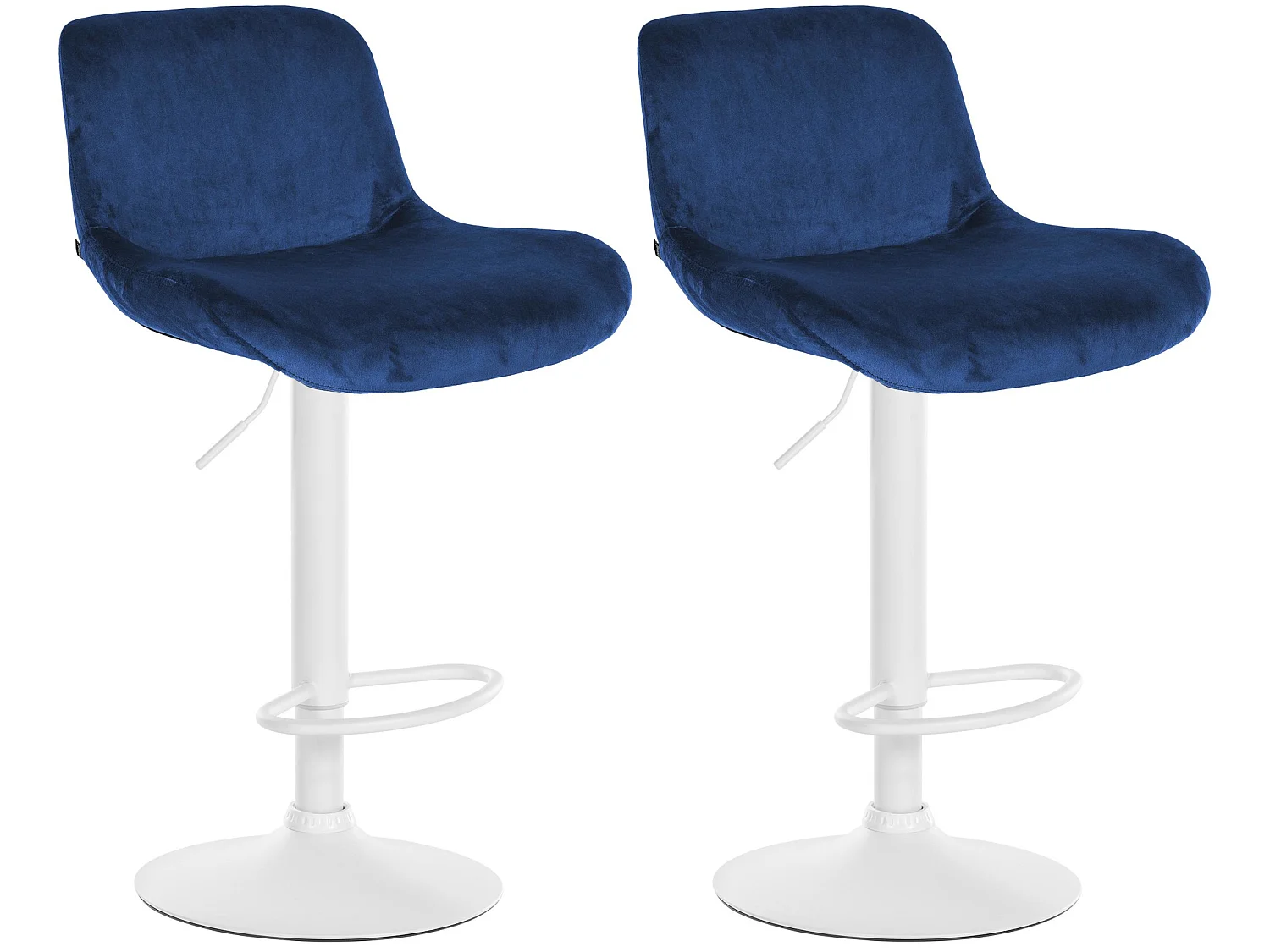 Lot de 2  Tabouret de bar - Velours - Bleu - Solon