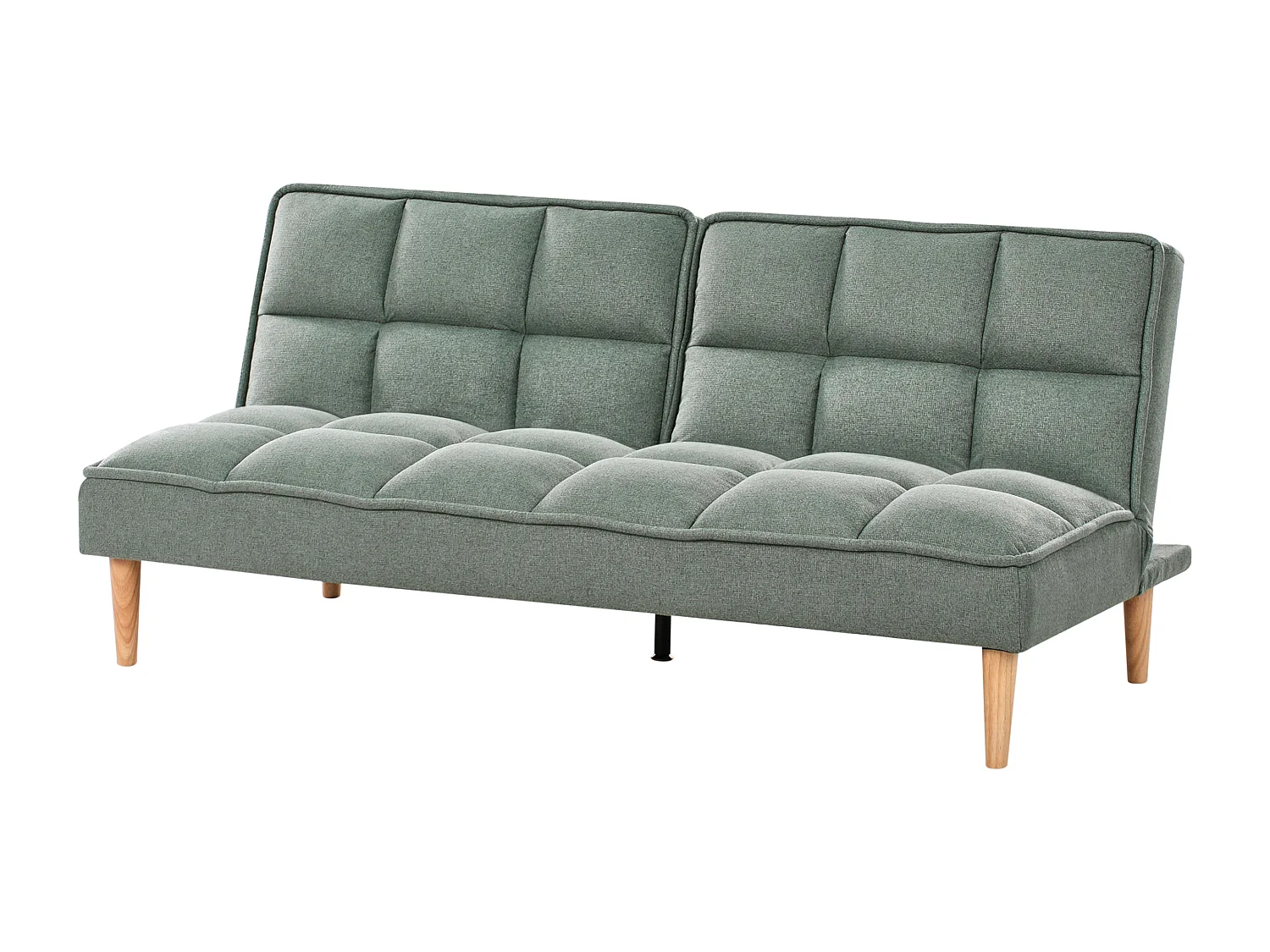 3-Sitzer Schlafsofa Stoffbezug hellgrün gesteppt Sofa mit Schlaffunktion Siljan