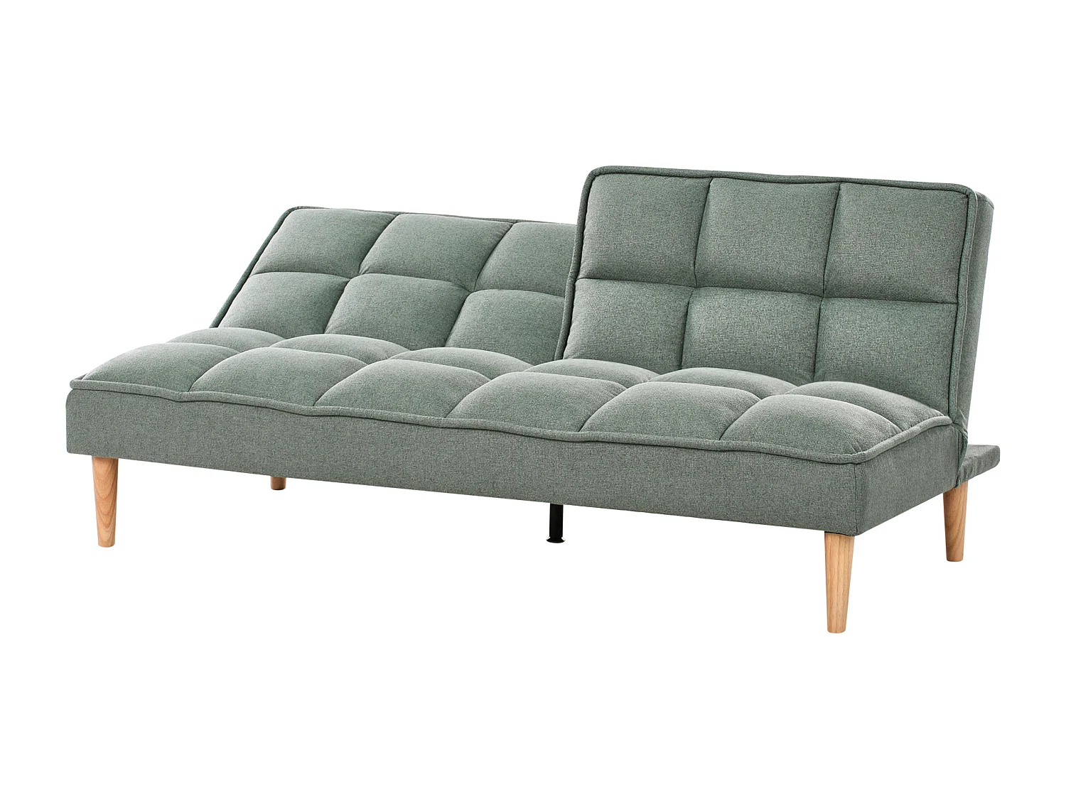 3-Sitzer Schlafsofa Stoffbezug hellgrün gesteppt Sofa mit Schlaffunktion Siljan