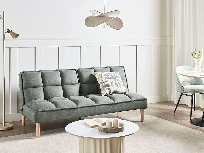 Sofa rozkładana SILJAN Jasnozielony dla 3 osób