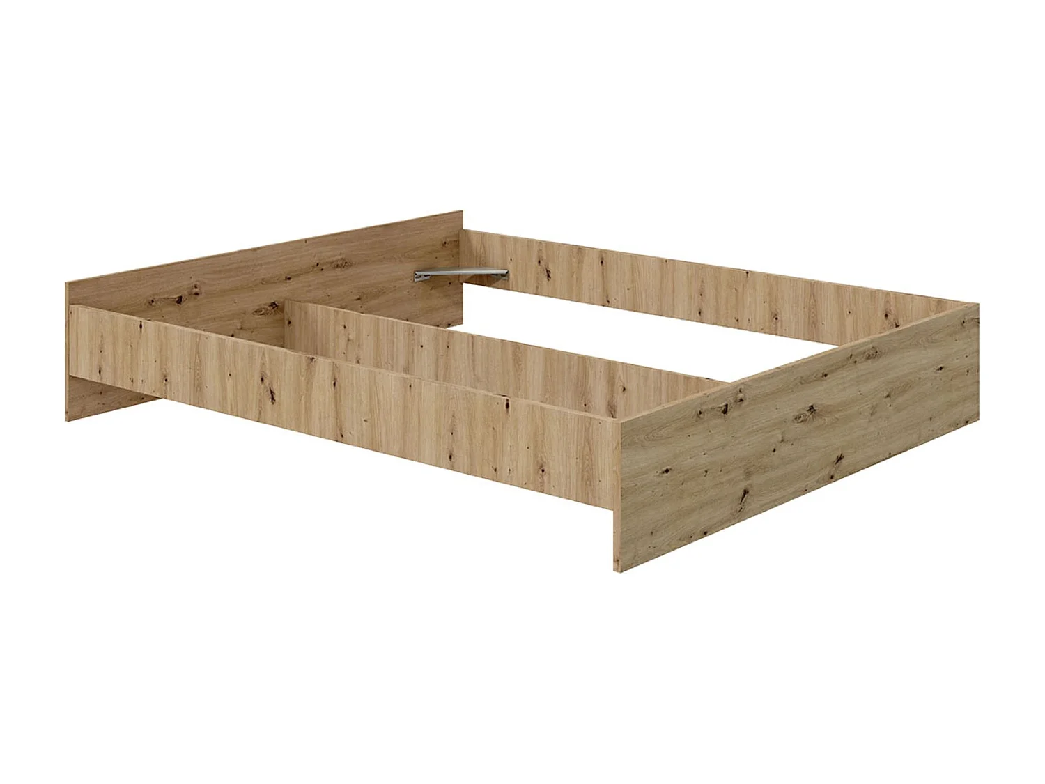 Cadre de lit en bois coloris chêne nordique - hauteur 39 x longueur 166 x profondeur 206 cm / couchage 160 x 200 cm